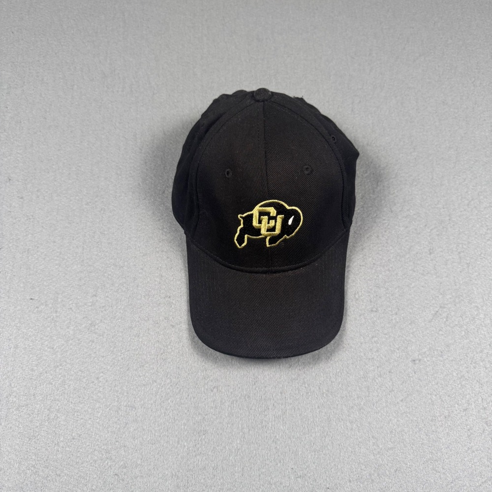 Colorado Buffaloes Hat Mens OSFM Black Signatures Baseball Cap NCAA Faded Logo